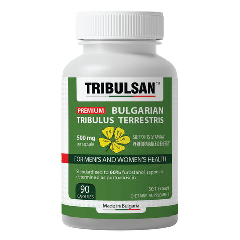 Tribulsan Bulgarian Tribulus Terrestris – 500mg, 90 Capsules – 60% Furostanol Saponins – Herbal Supplement for Strength & Vitality